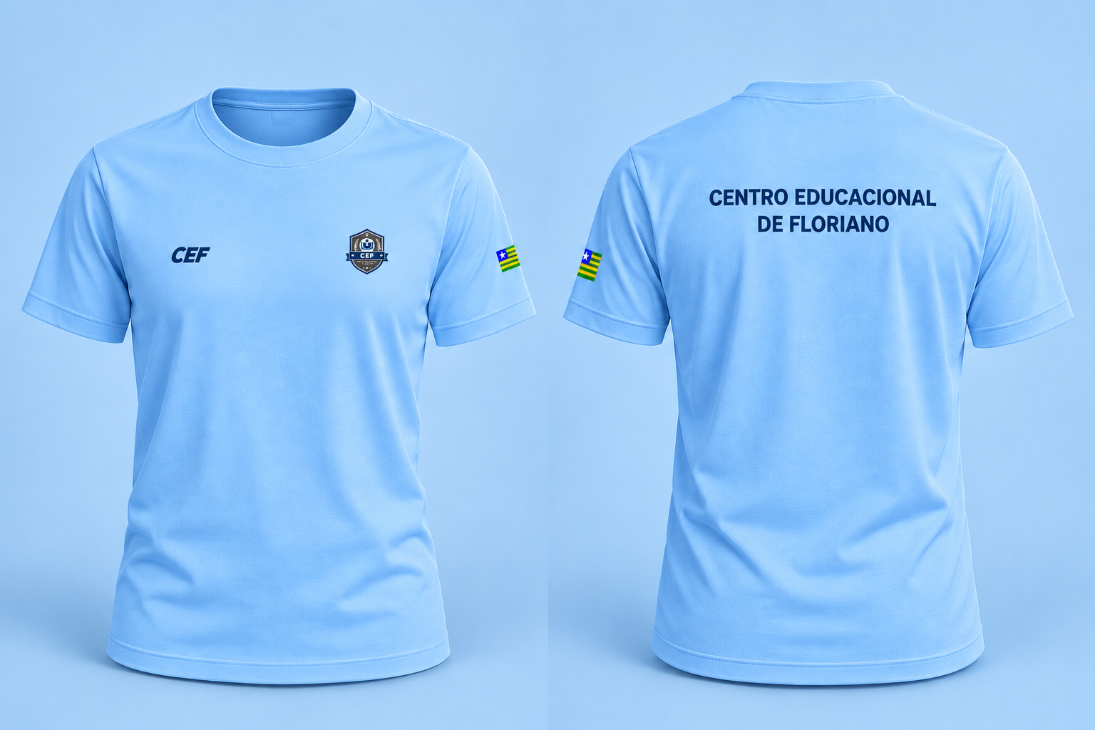Camisa uniforme - Azul-bebê